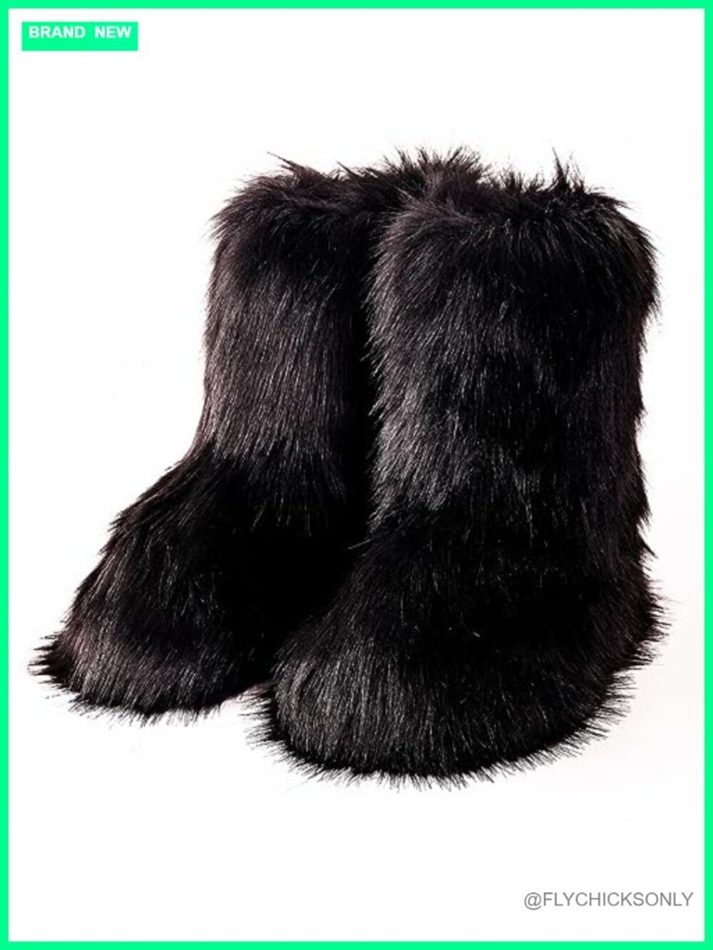 Winter Knee High Faux Fur Snow Boots Fluffy Flat Heel Pull On